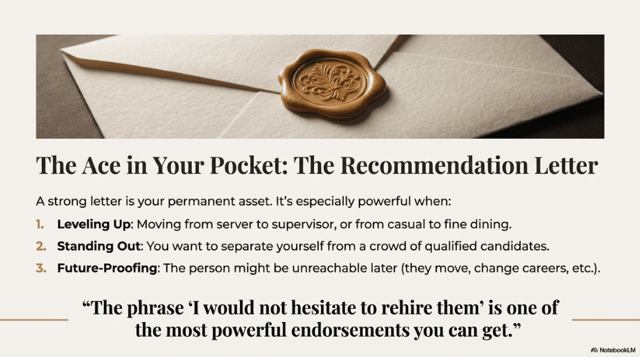 Professional References and Recommendation Letters: A Restaurant Worker's Complete Guide