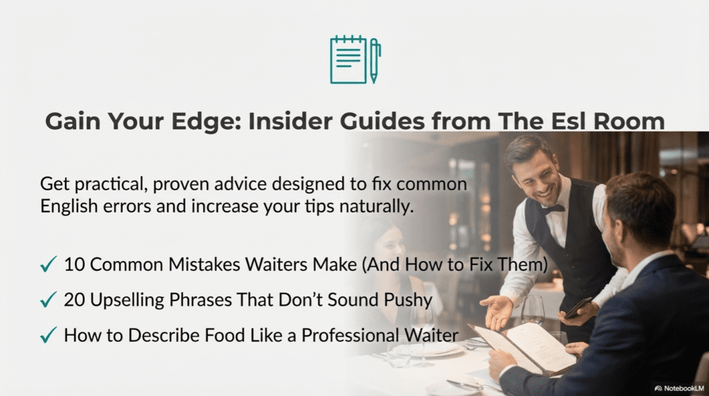 Restaurant English guides from The ESL Room