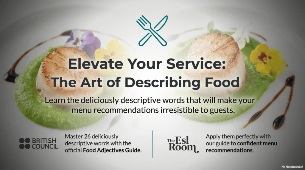 Food description vocabulary and menu writing guides