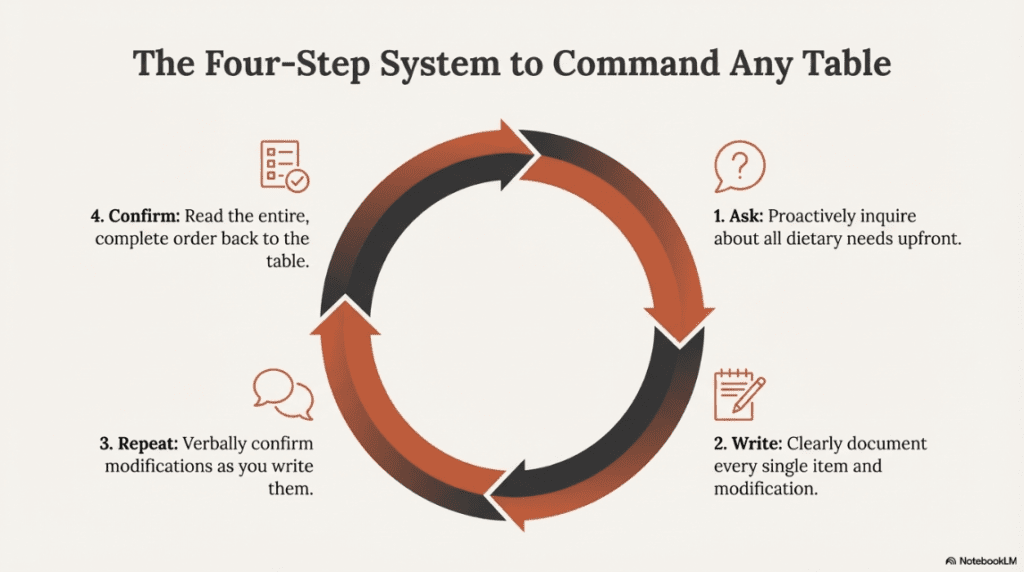4 step guude to take big restaurant orders