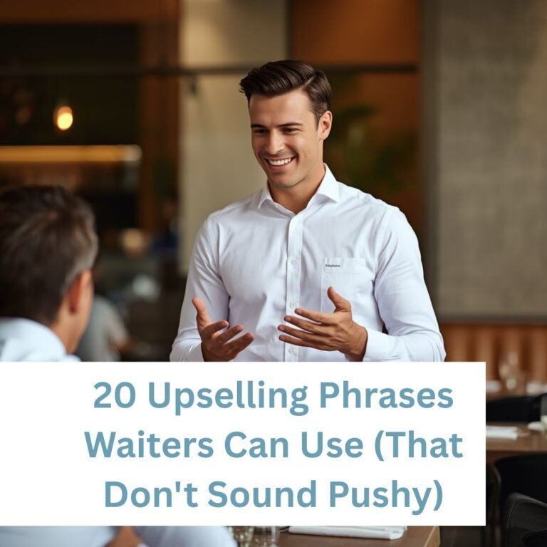 Waiter suggesting extras to guests