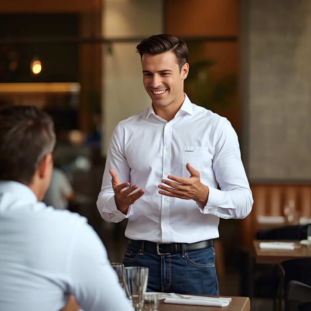 smiling waiter