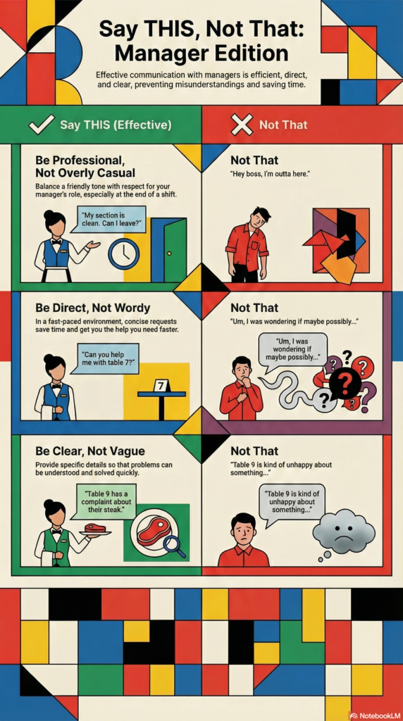 Speaking to Managers & Coworkers: Restaurant Workplace English