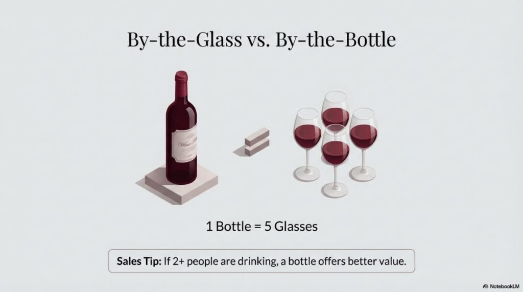 wine by the glass vs by the bottle