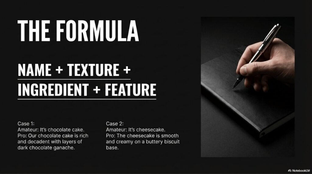 how to describe desserts