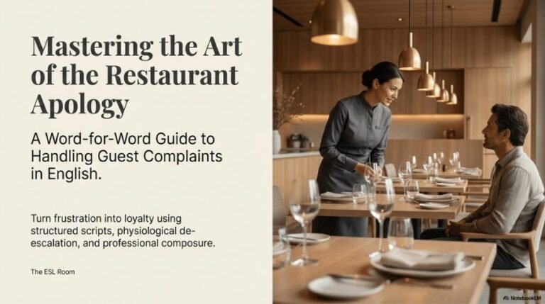 Server listening to a guest complaint