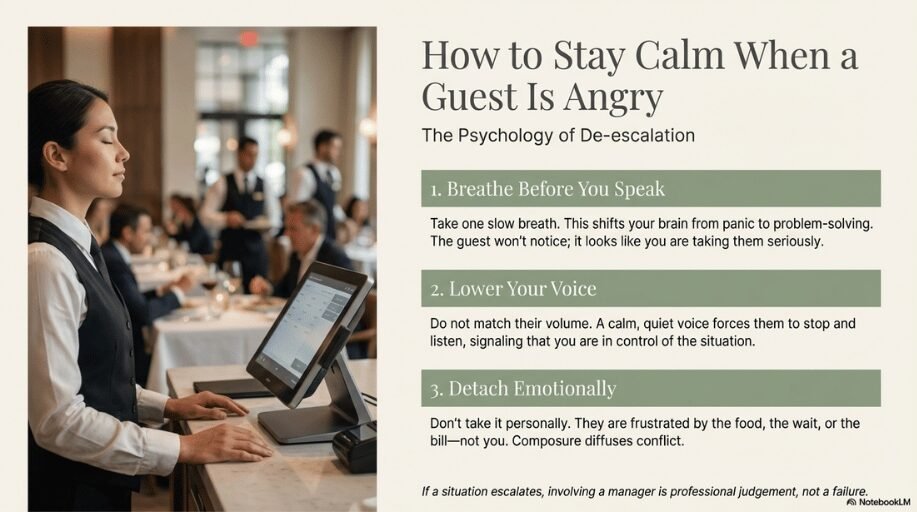 how to stay calm when a guest is angry