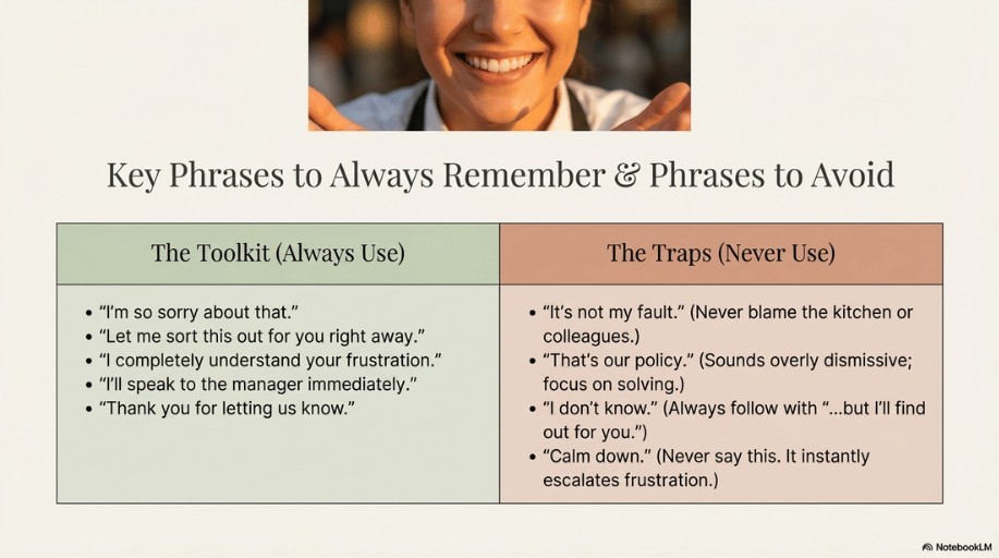 key phrases for an unhappy customer