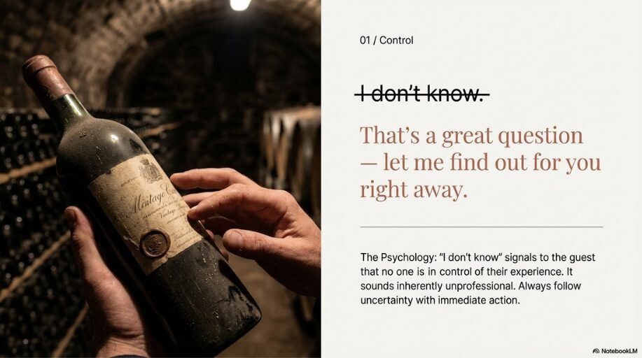 dont say i don't know in service