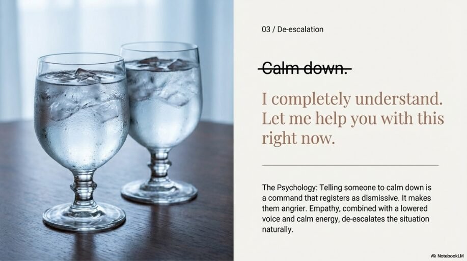 don't say calm down to a customer