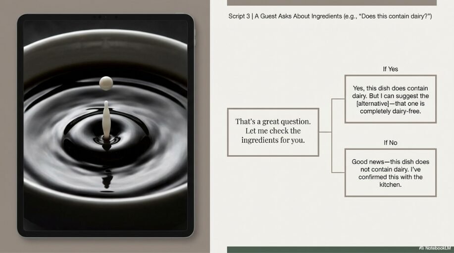 check food allergies with a manager