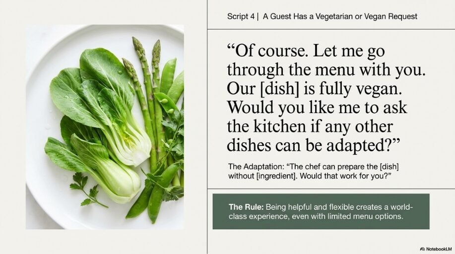 vegan or vegetarian food request