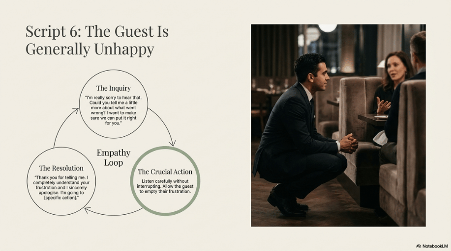 the guest is unhappy with the service