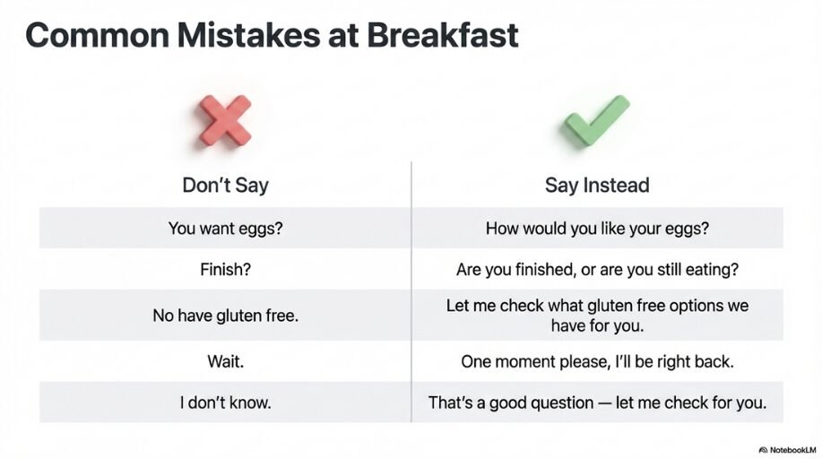 Common Mistakes at Breakfast