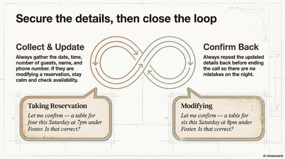collect details when dealing with a reservation