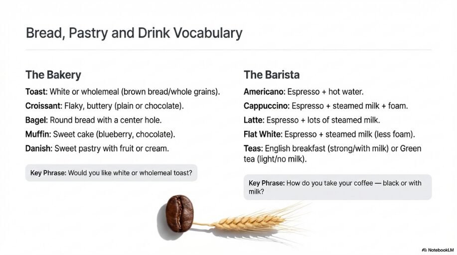 Bread, Pastry and Drink Vocabulary