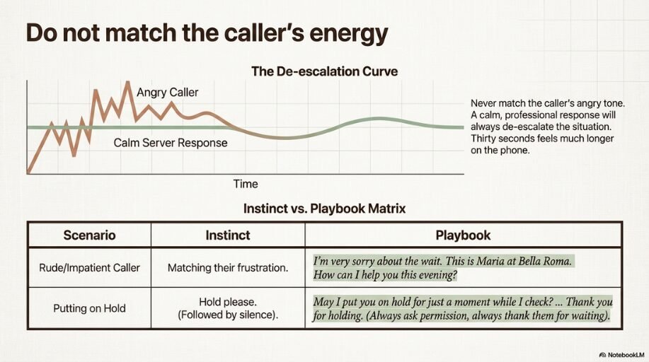 dont match the callers energy