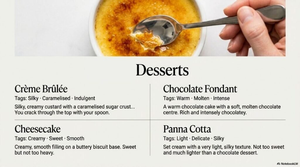 describing desserts