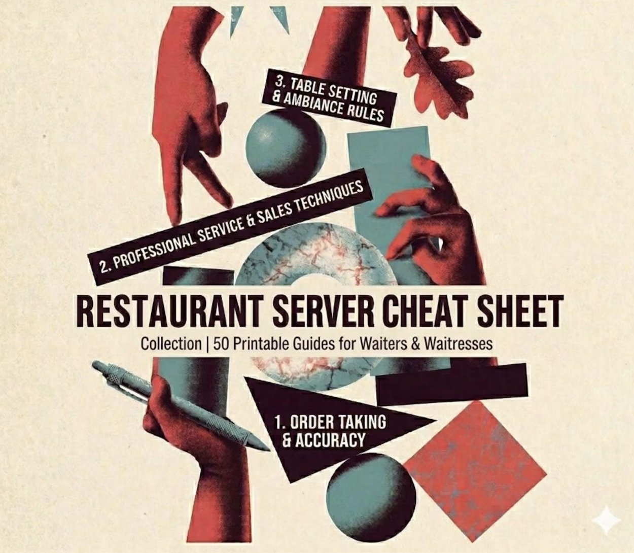 Restaurant Server Cheat Sheet Collection